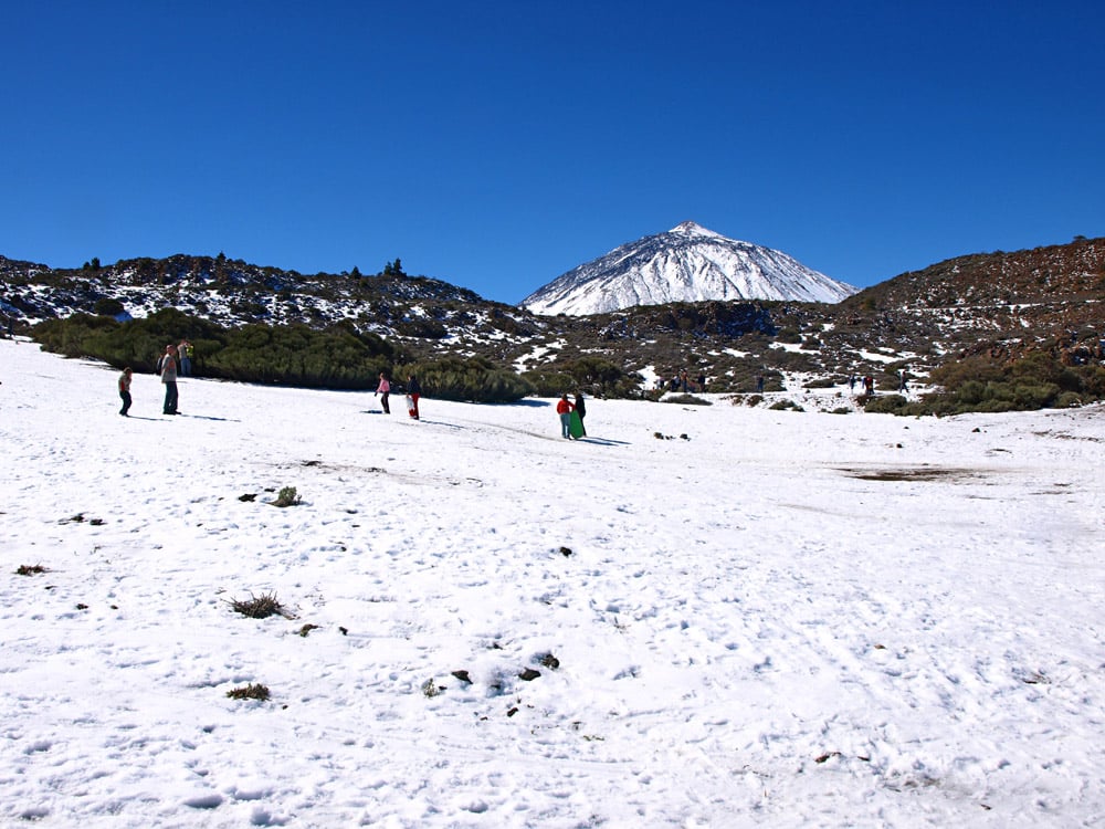Snow in Teide National Park Tenerife