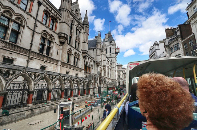View from London hop-on hop-off bus