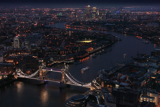 View from the Shard at Night - River Thames