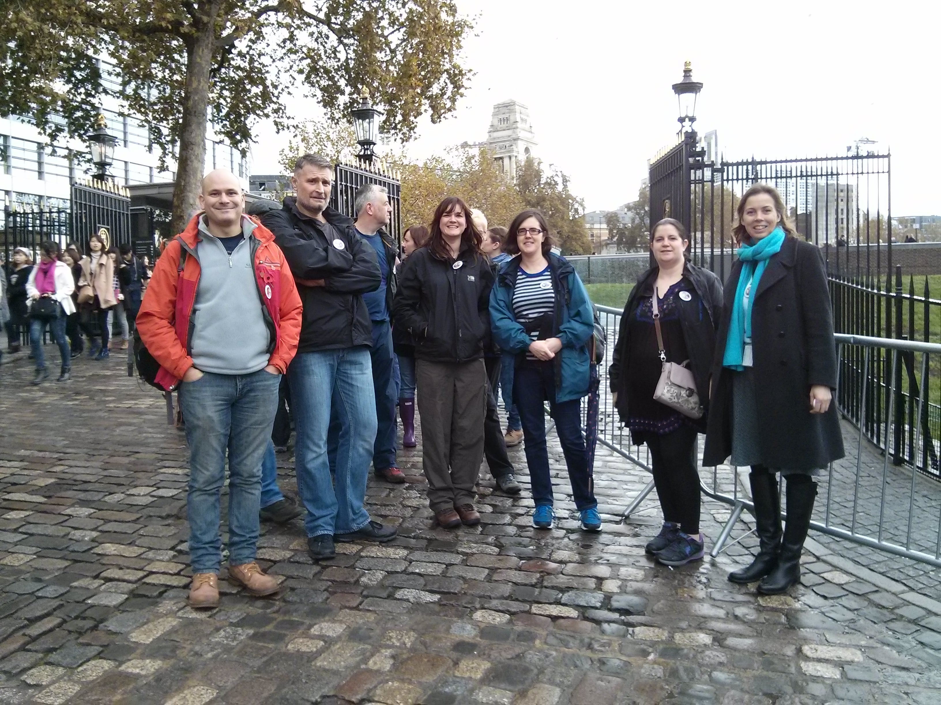 Tower poppies volunteers with volunteer manager