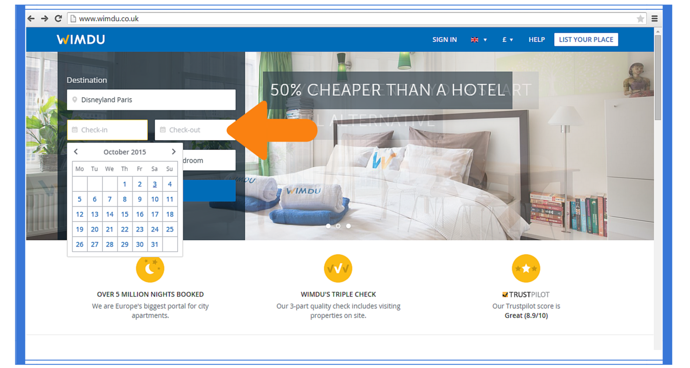 Finding Disneyland Paris accommodation on Wimdu 2