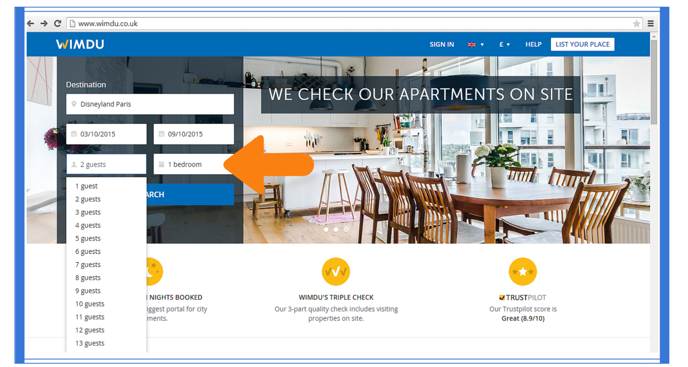 Finding Disneyland Paris accommodation on Wimdu 3