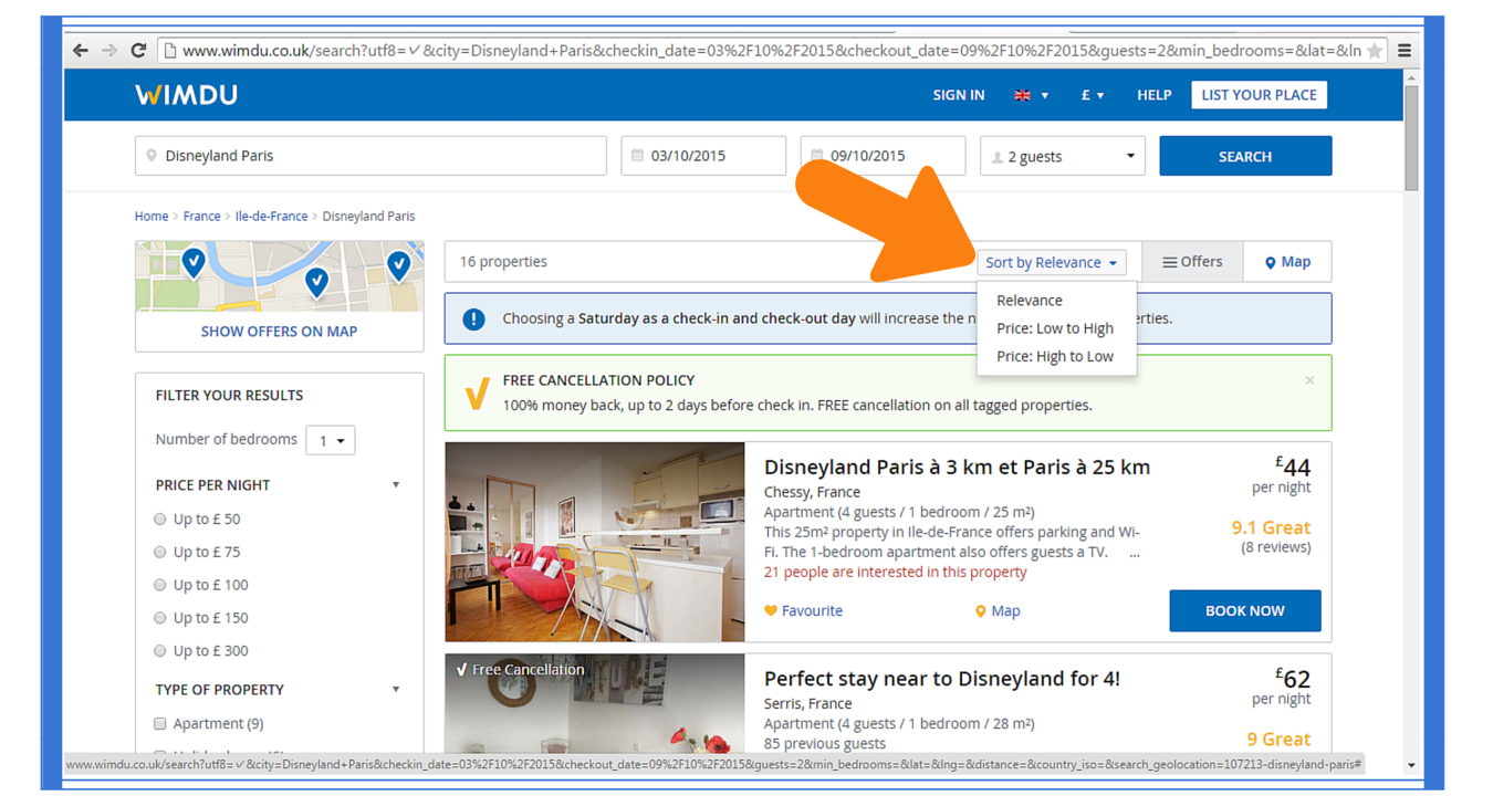 Finding Disneyland Paris accommodation on Wimdu 4