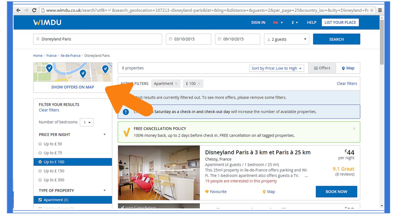 Finding Disneyland Paris accommodation on Wimdu 6