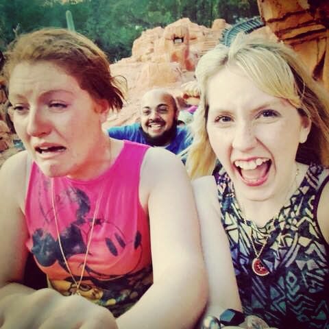 Friends on rollercoaster