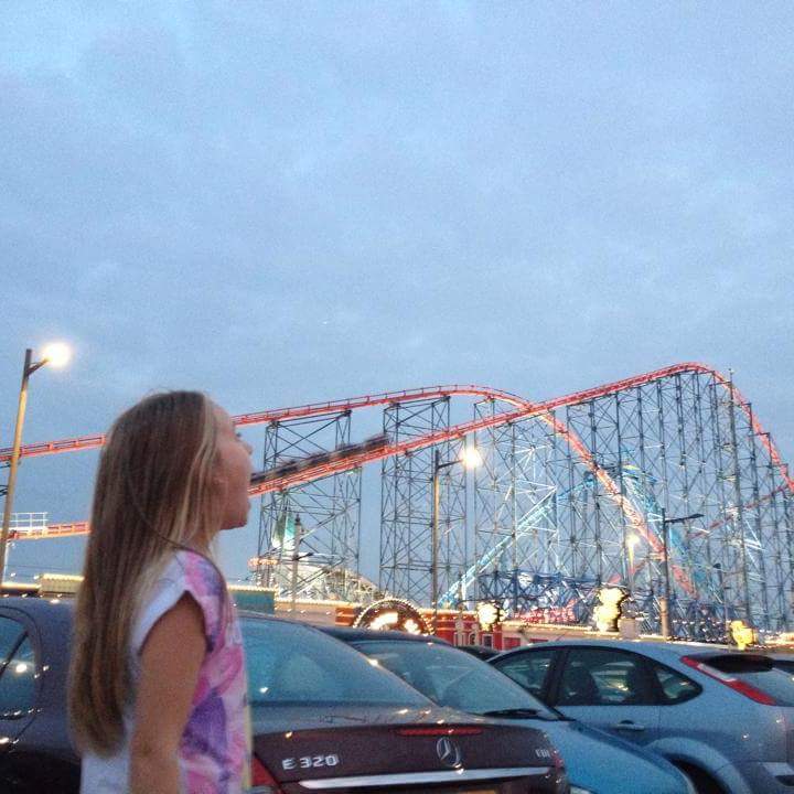 Girl burping rollercoaster