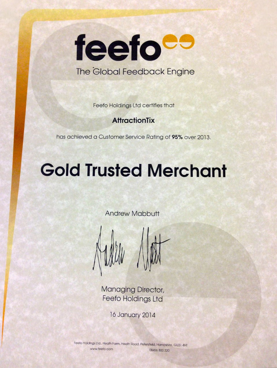 Certificate