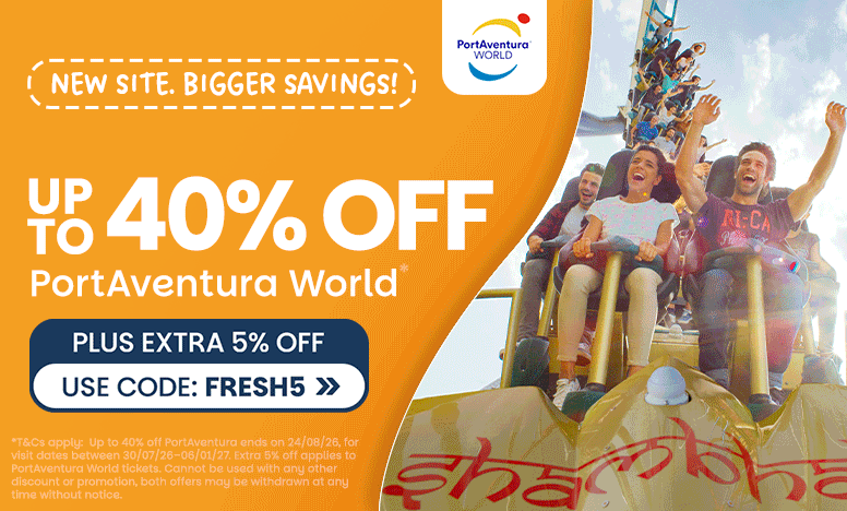  Up to 40% off PortAventura World + Extra 5% off!
