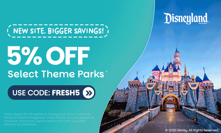 5% Off Select Theme Park and Attractions Tickets