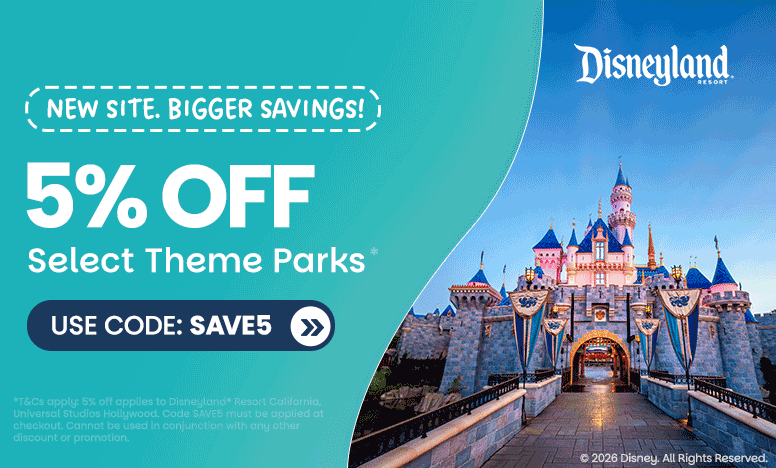 5% Off Select Theme Park and Attractions Tickets